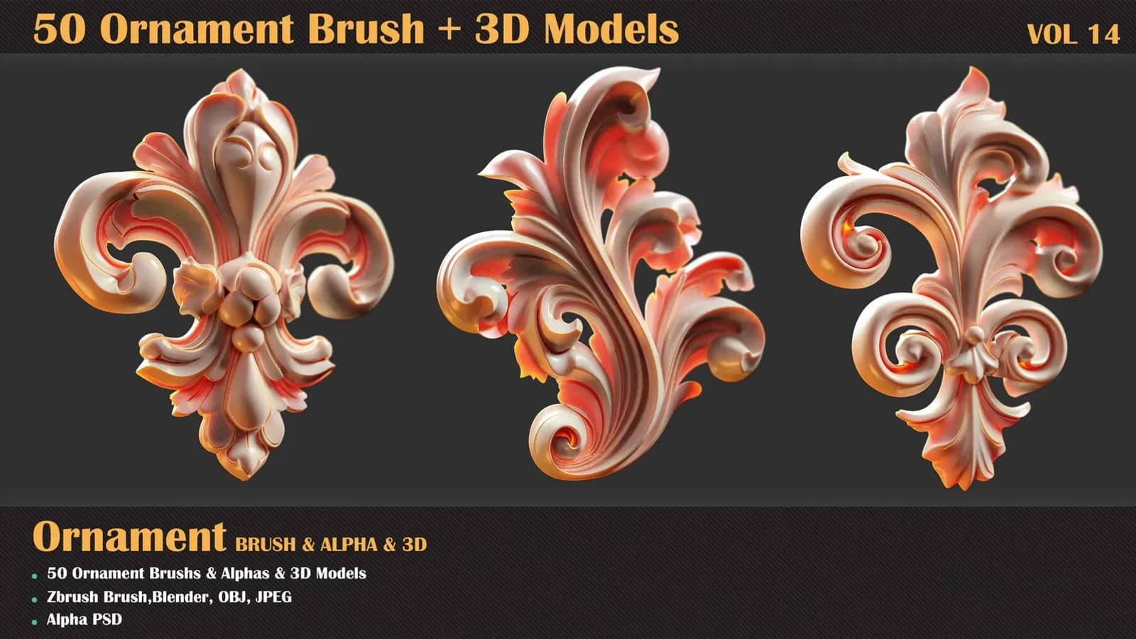 50 Ornament Brush and 3D Models — VOL 14 — preview 2