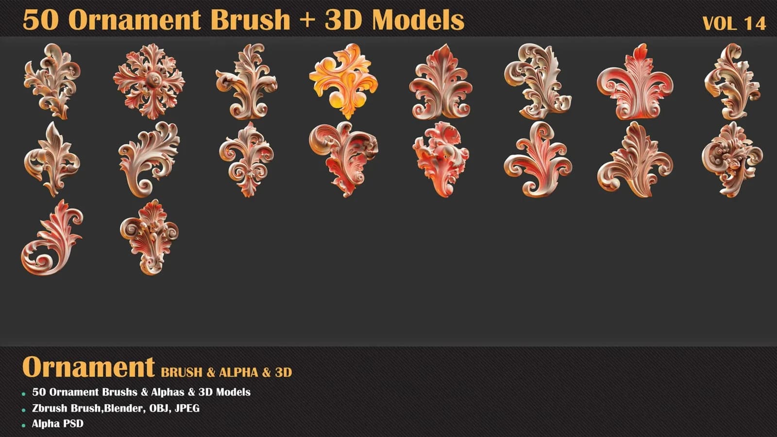 50 Ornament Brush and 3D Models — VOL 14 — preview 4