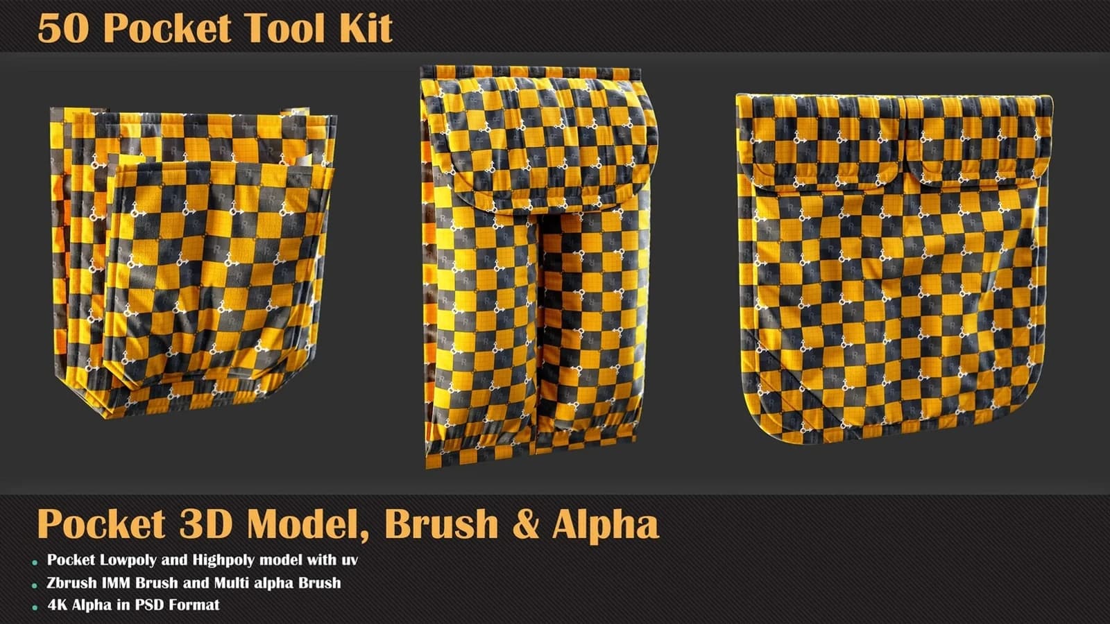 50 Pocket Tool Kit ( 3DModel, Brush, Alpha ) — preview 3