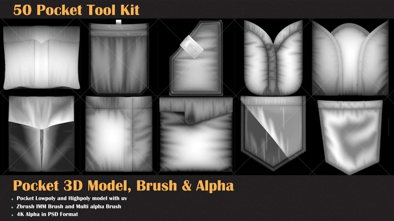 50 Pocket Tool Kit ( 3DModel, Brush, Alpha ) — preview 4