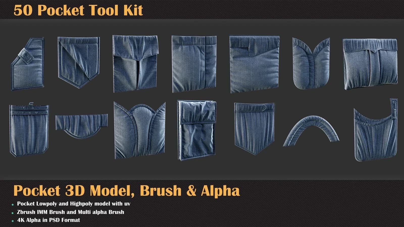 50 Pocket Tool Kit ( 3DModel, Brush, Alpha ) — preview 6