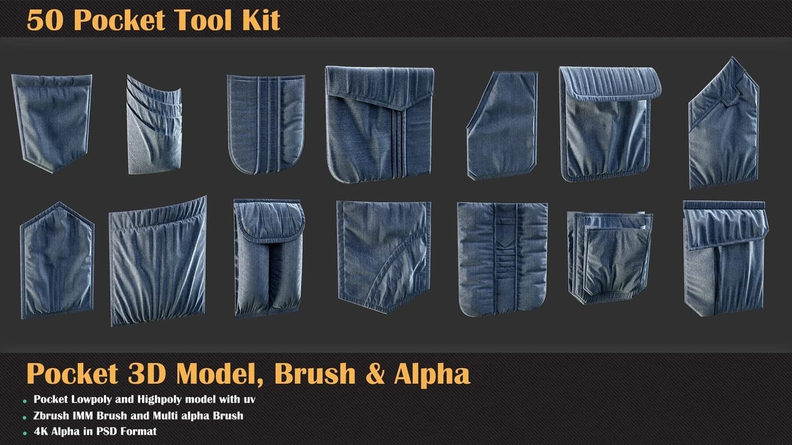 50 Pocket Tool Kit ( 3DModel, Brush, Alpha ) — preview 7