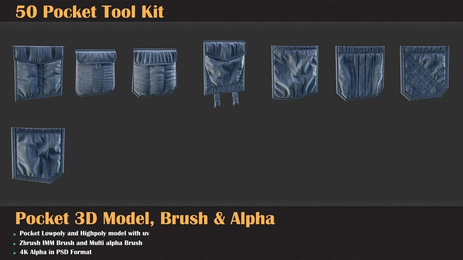 50 Pocket Tool Kit ( 3DModel, Brush, Alpha ) — preview 9