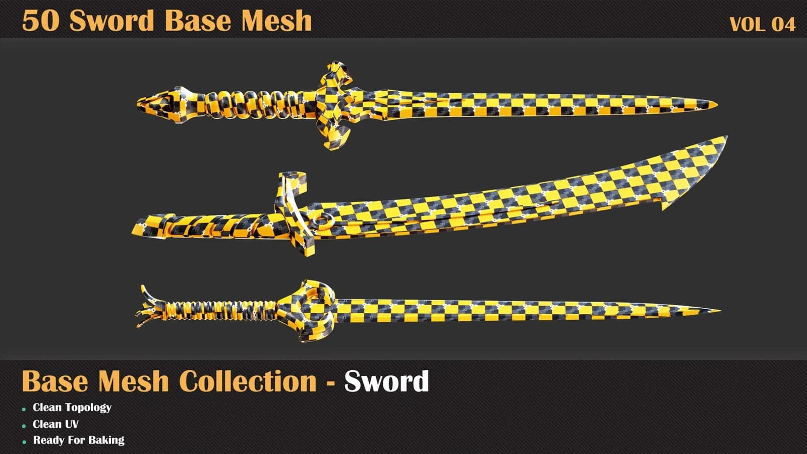 50 Sword Base Mesh — VOL 05 ( Game Ready ) — preview 2