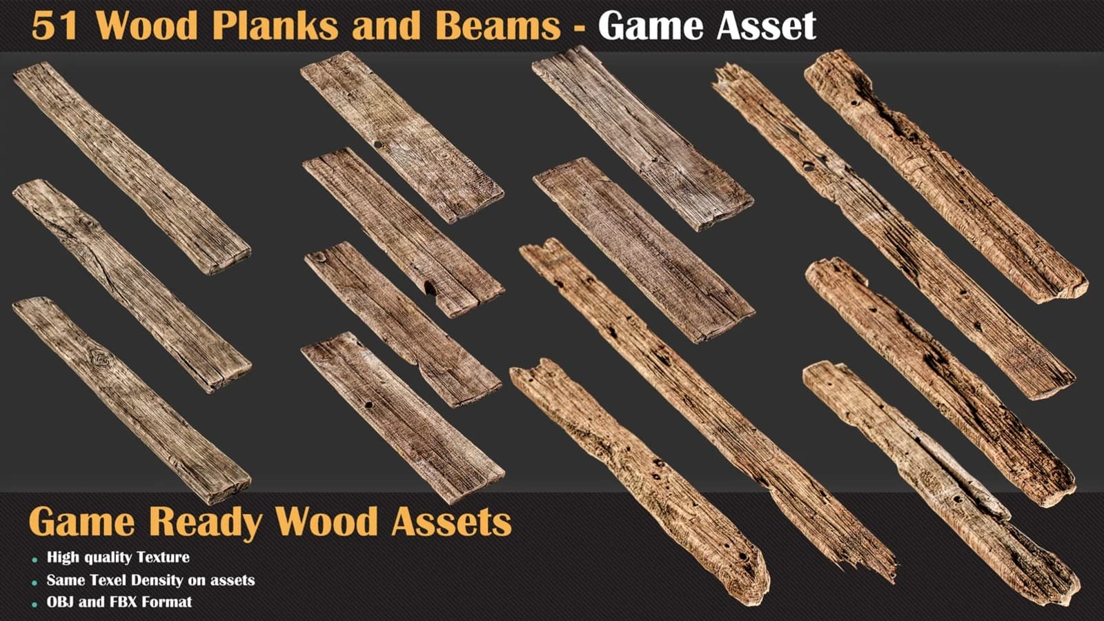 51 Wood Planks and Beams - Game Asset — preview 4