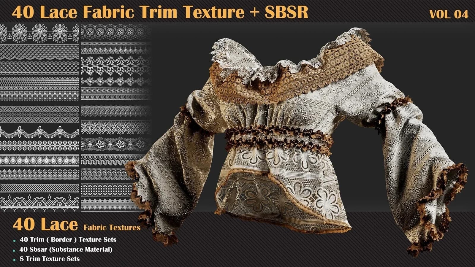 575 Fabric Patterns and Brush Tools (Fabric Bundle) — preview 5