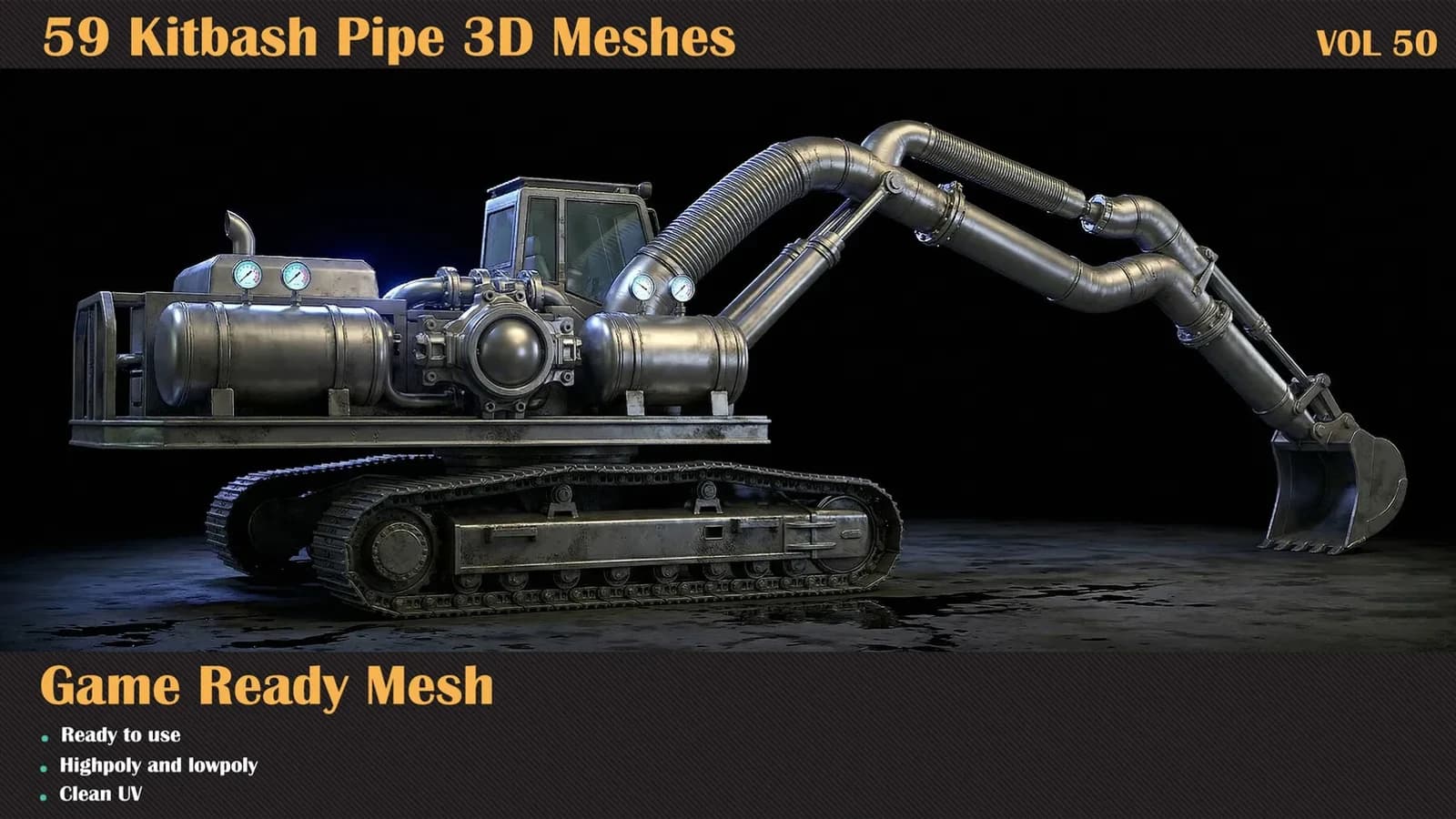 59 Kitbash Pipe 3D Meshes — VOL 50 — preview 3