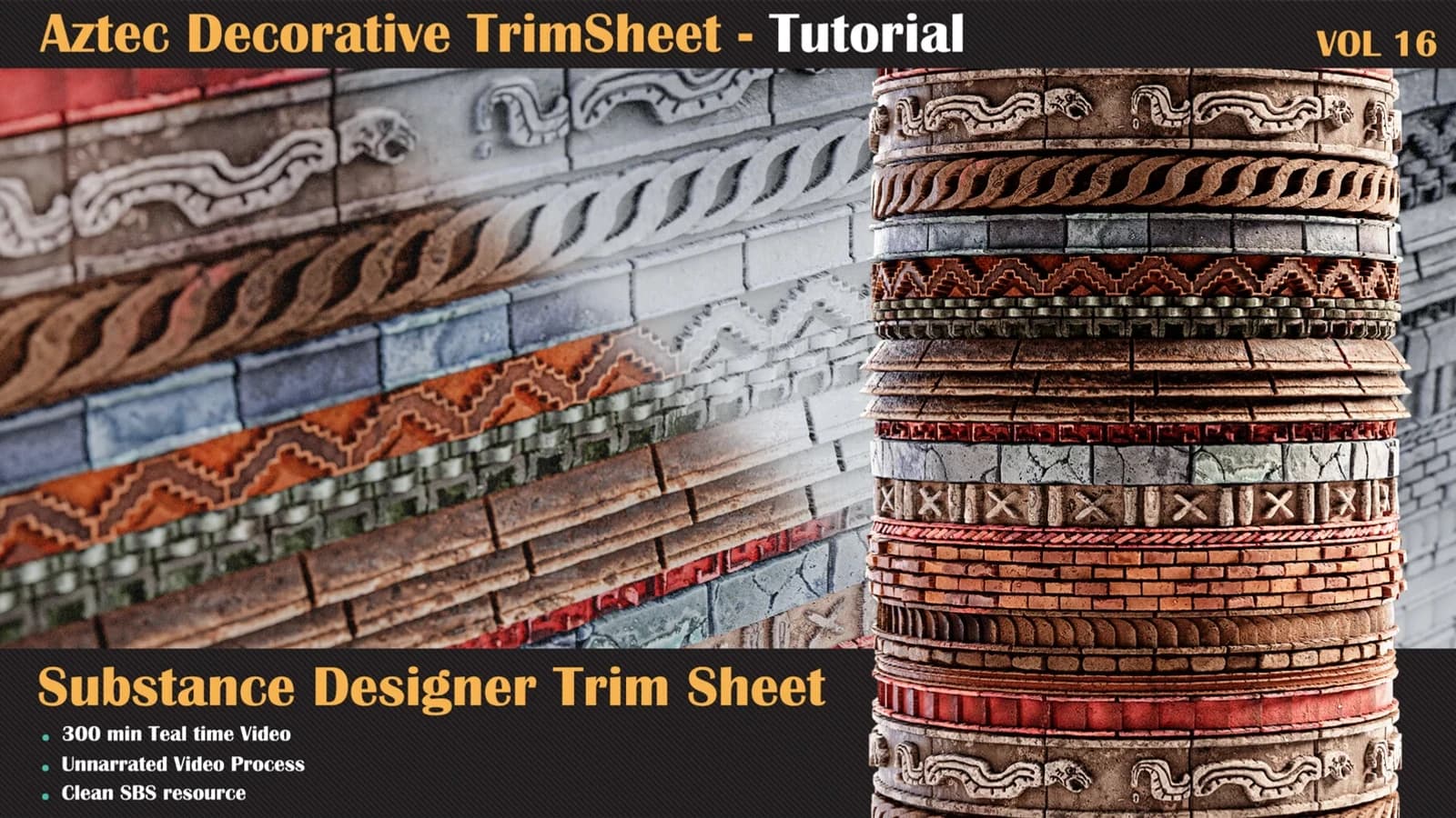 Aztec Trim Sheet Tutorial — VOL 16