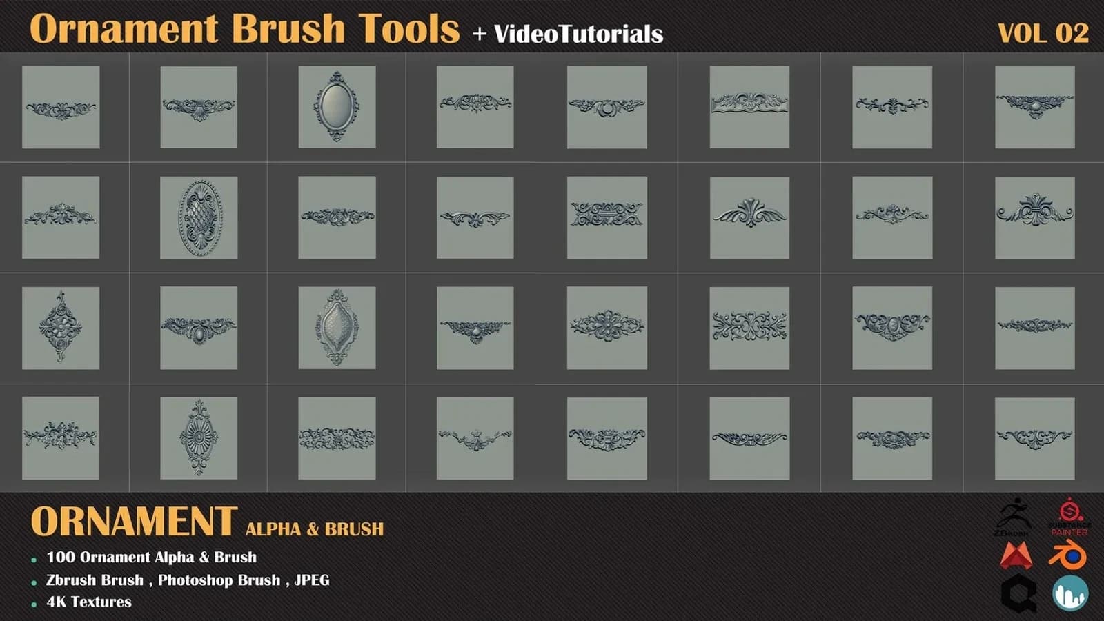 Brush Tools-Ornament — VOL 02+Tutorial — preview 3