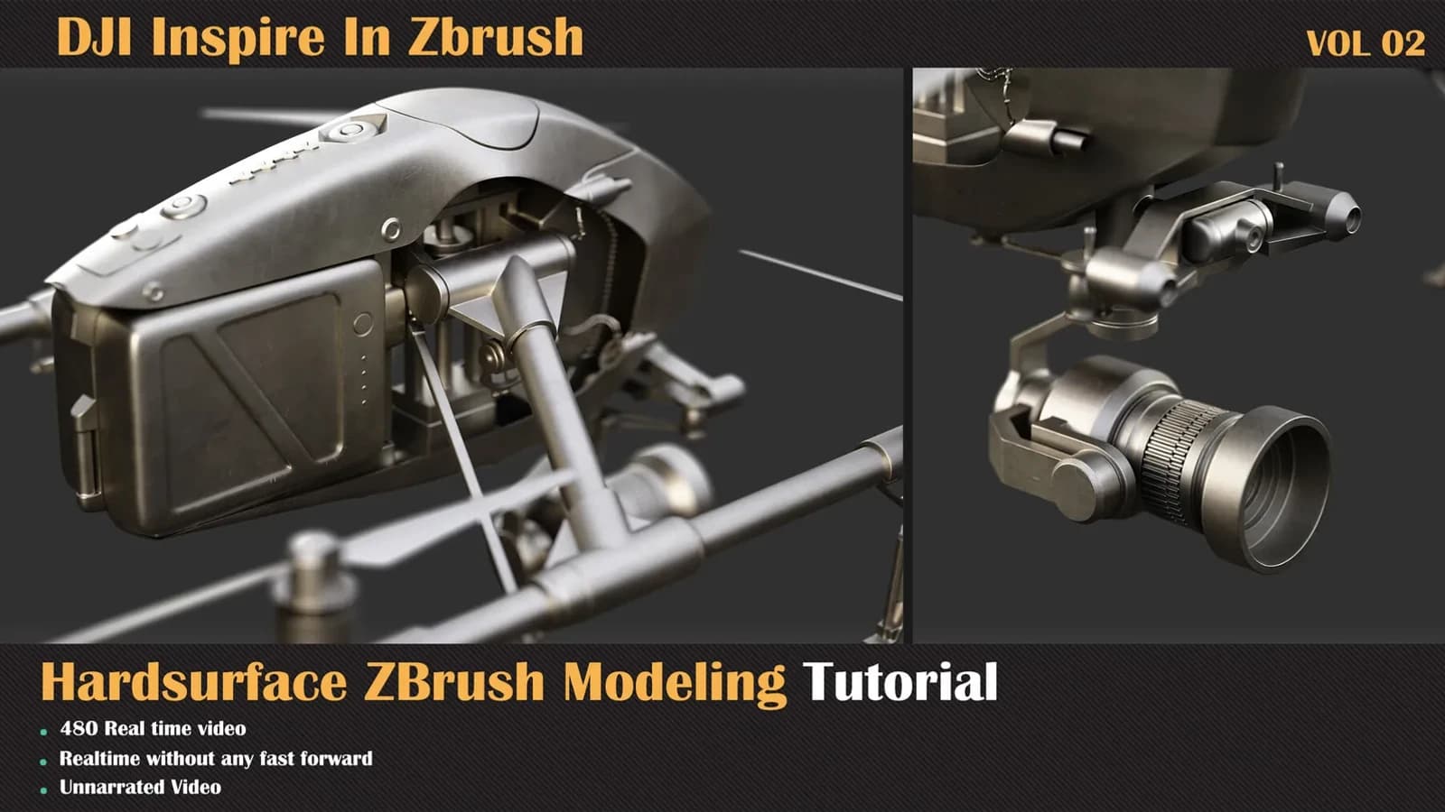 DJI Inspire Hardsurface ZBrush Modeling Tutorial — VOL 02 — preview 2