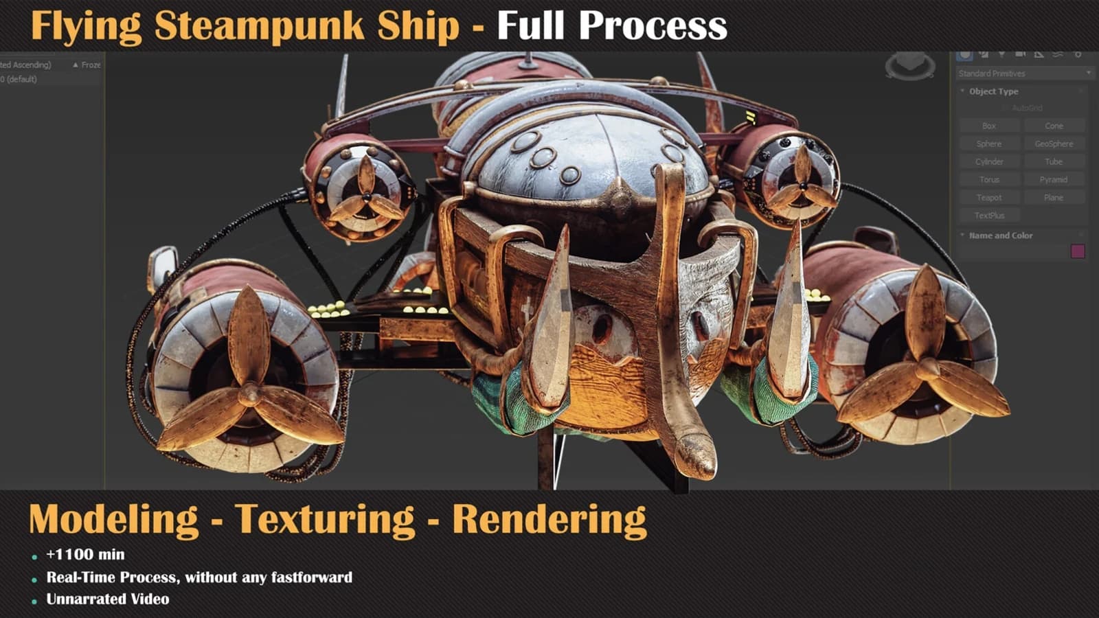 Flying Steampunk Ship - Full Tutorial — preview 3