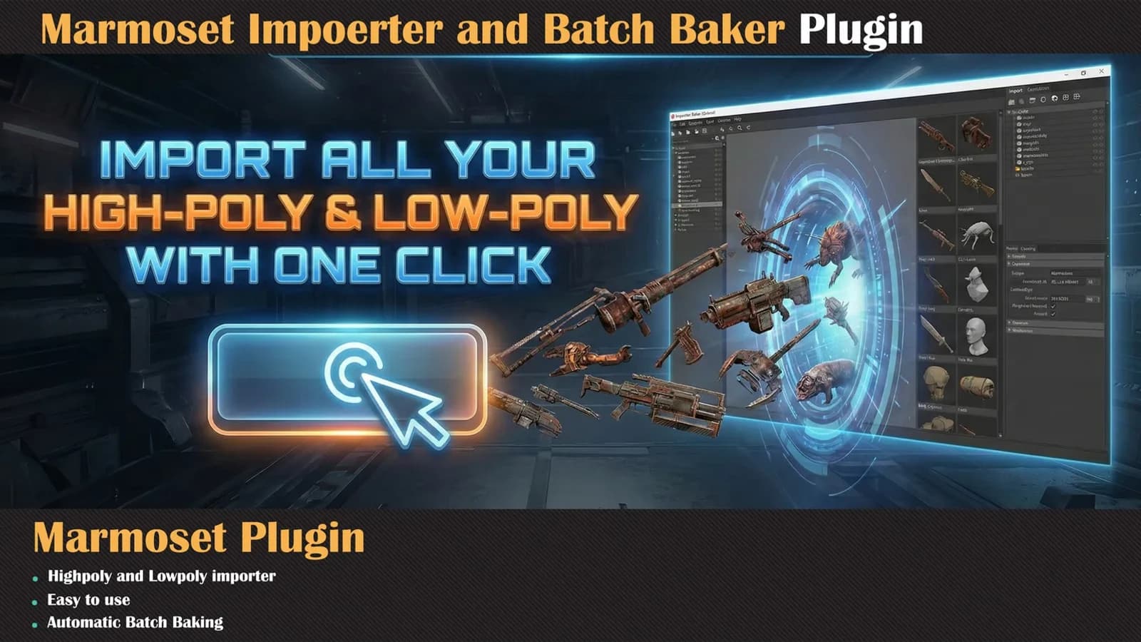 Marmoset Importer and Batch Baker Plugin — preview 3