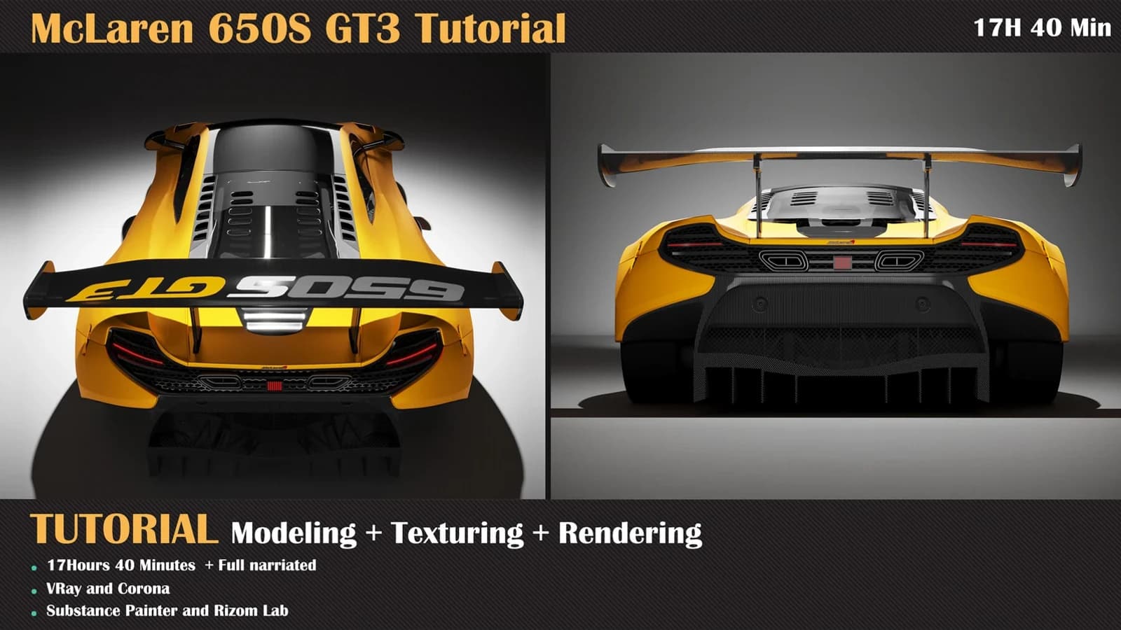 McLaren 650S GT3 Tutorial ( Modeling, Texturing, Lighting ) — preview 3