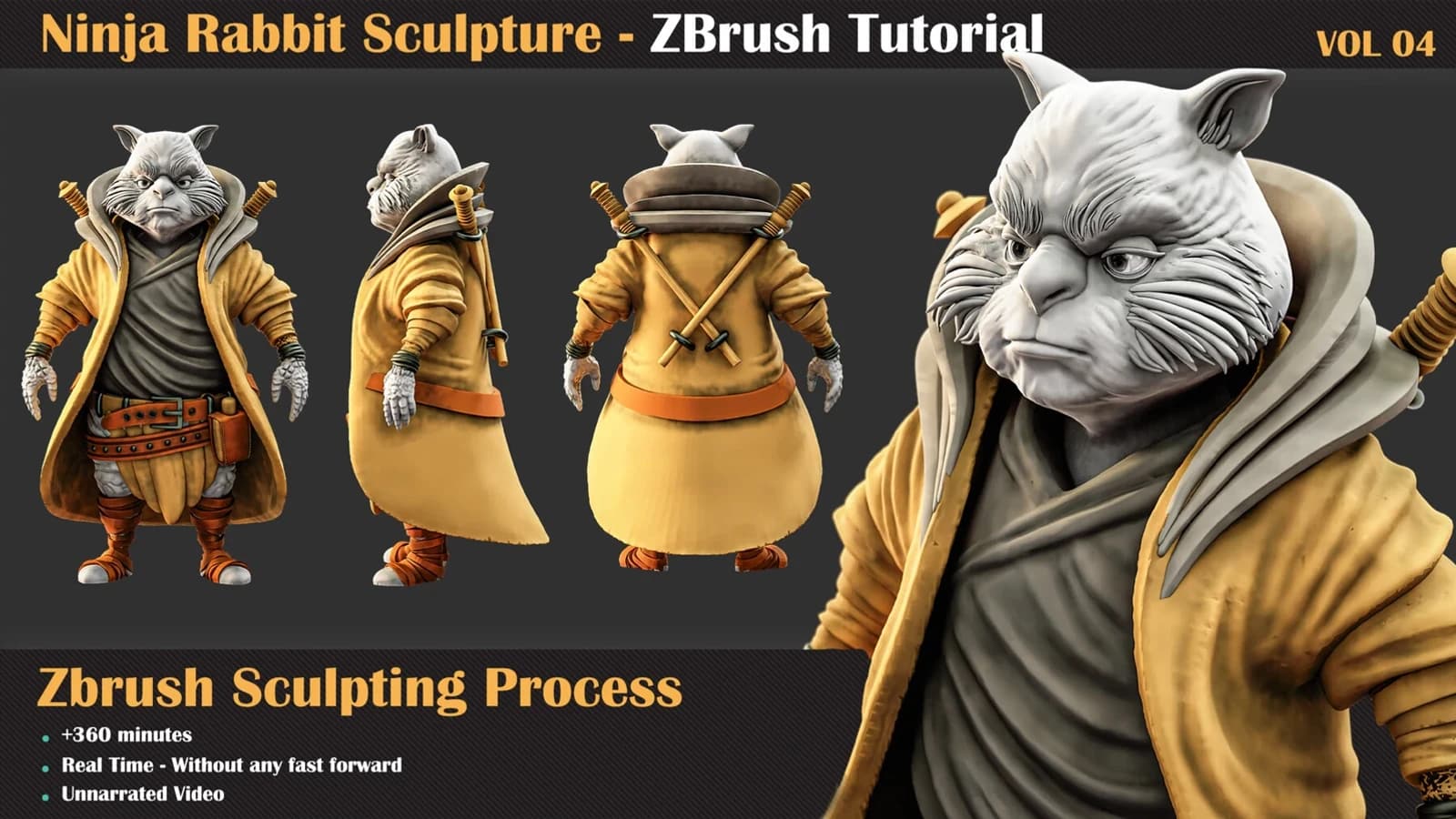 Ninja Rabbit - ZBrush Sculpture Series — VOL 05 — preview 2