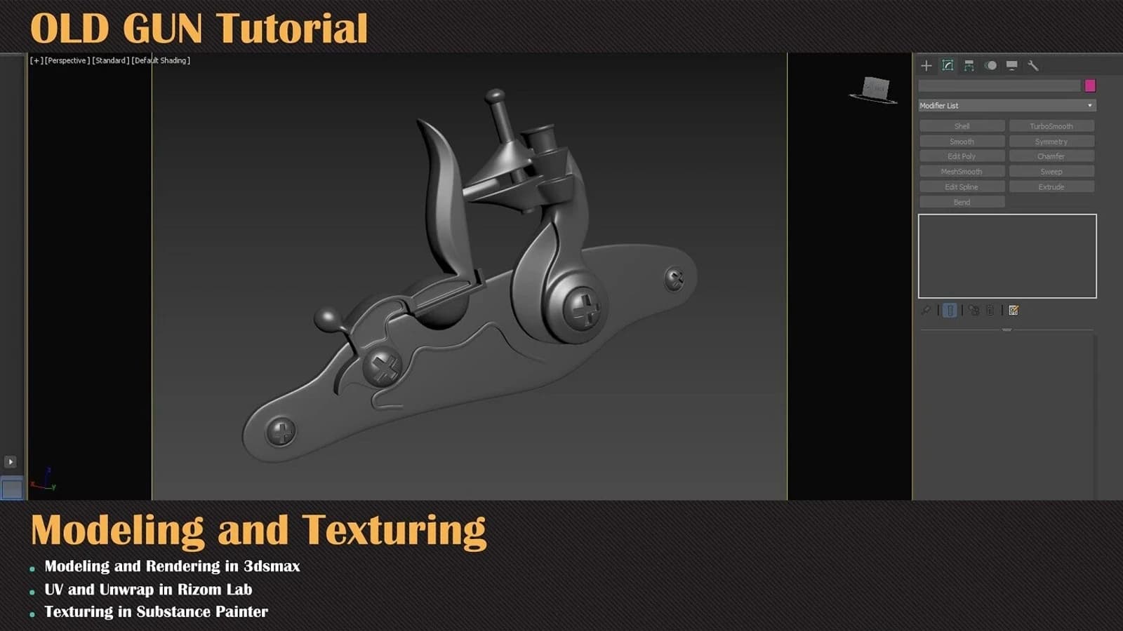 Old Gun Tutorial ( Modeling, Texturing, Lighting ) — preview 3