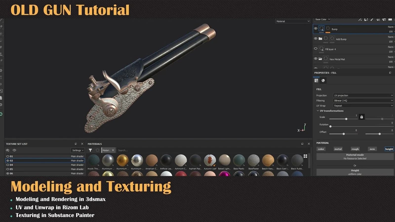 Old Gun Tutorial ( Modeling, Texturing, Lighting ) — preview 5