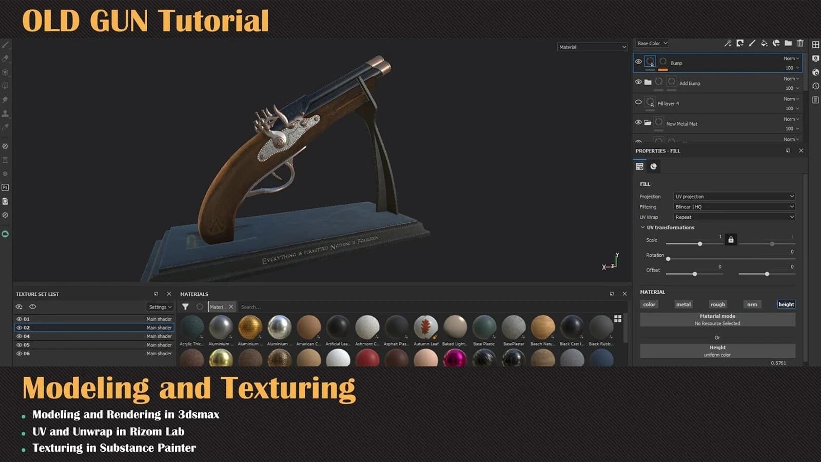 Old Gun Tutorial ( Modeling, Texturing, Lighting ) — preview 6