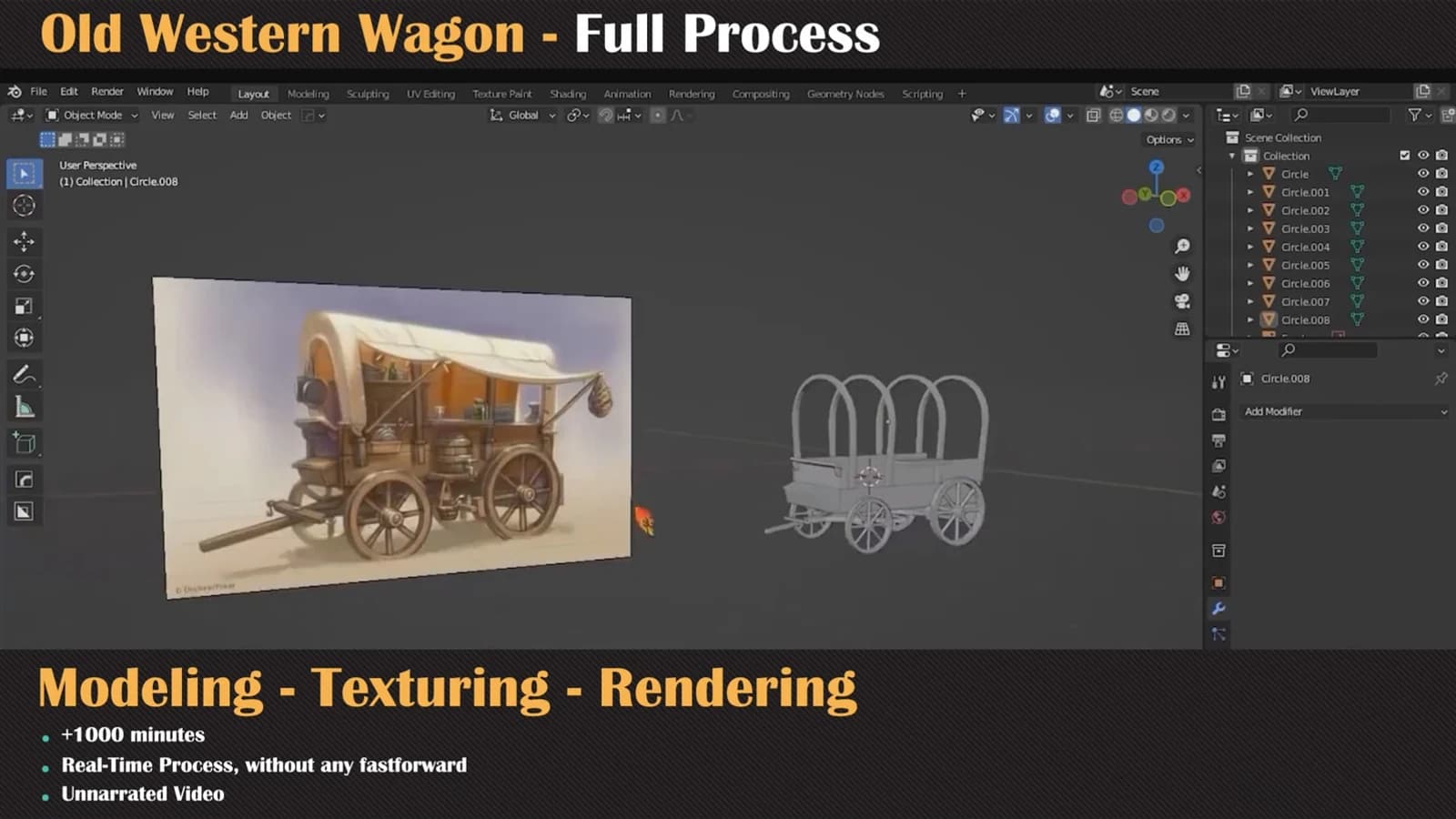 Old Western Wagon Tutorial Full Process — preview 3