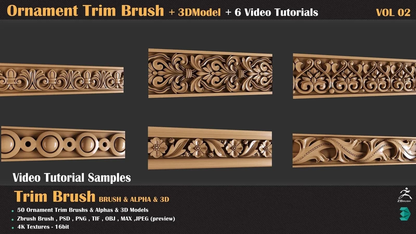 Ornament Trim Brush and 3D Models + 6 Video Tutorials — VOL 04 — preview 4