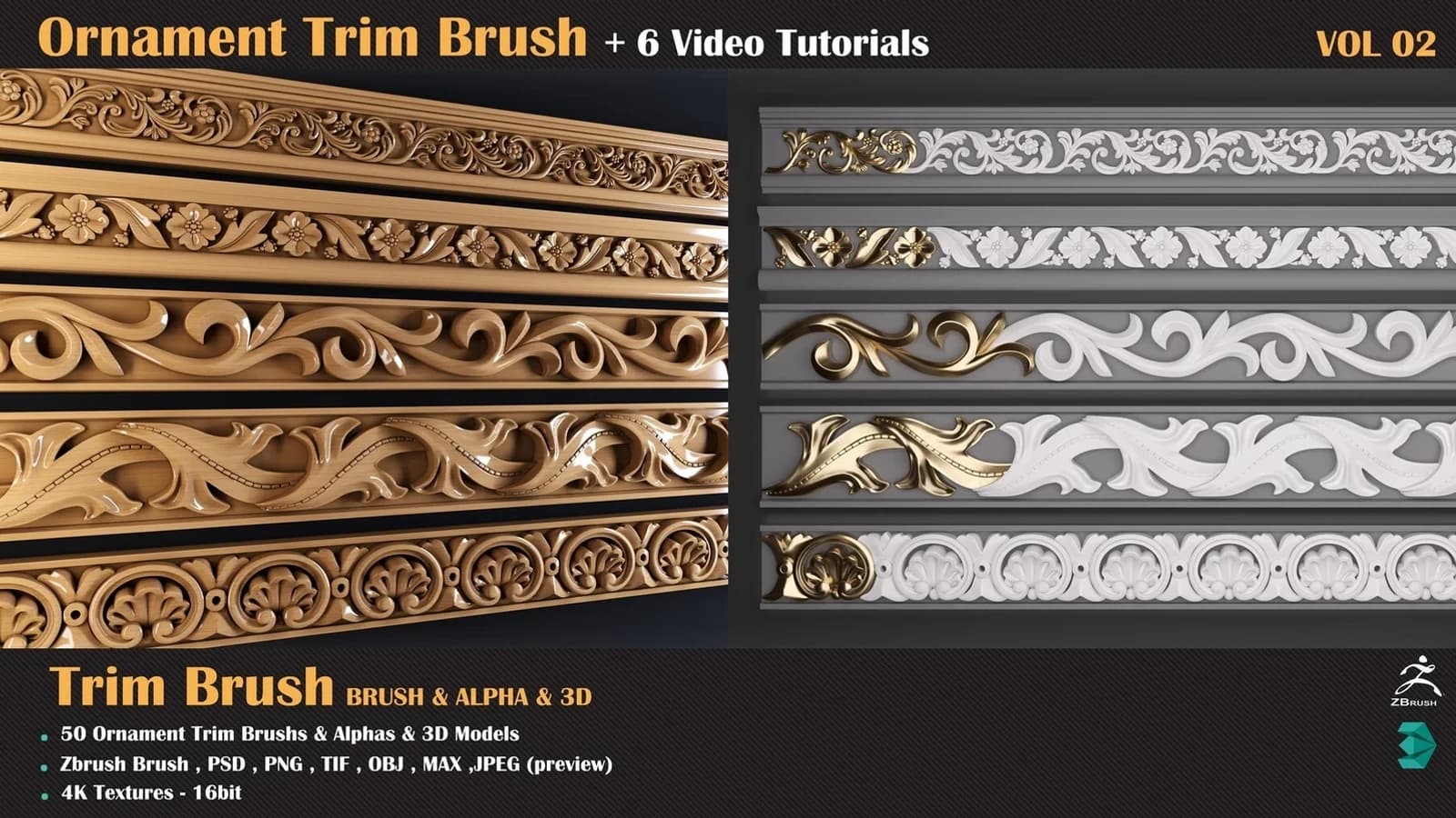 Ornament Trim Brush and 3D Models + 6 Video Tutorials — VOL 04 — preview 13