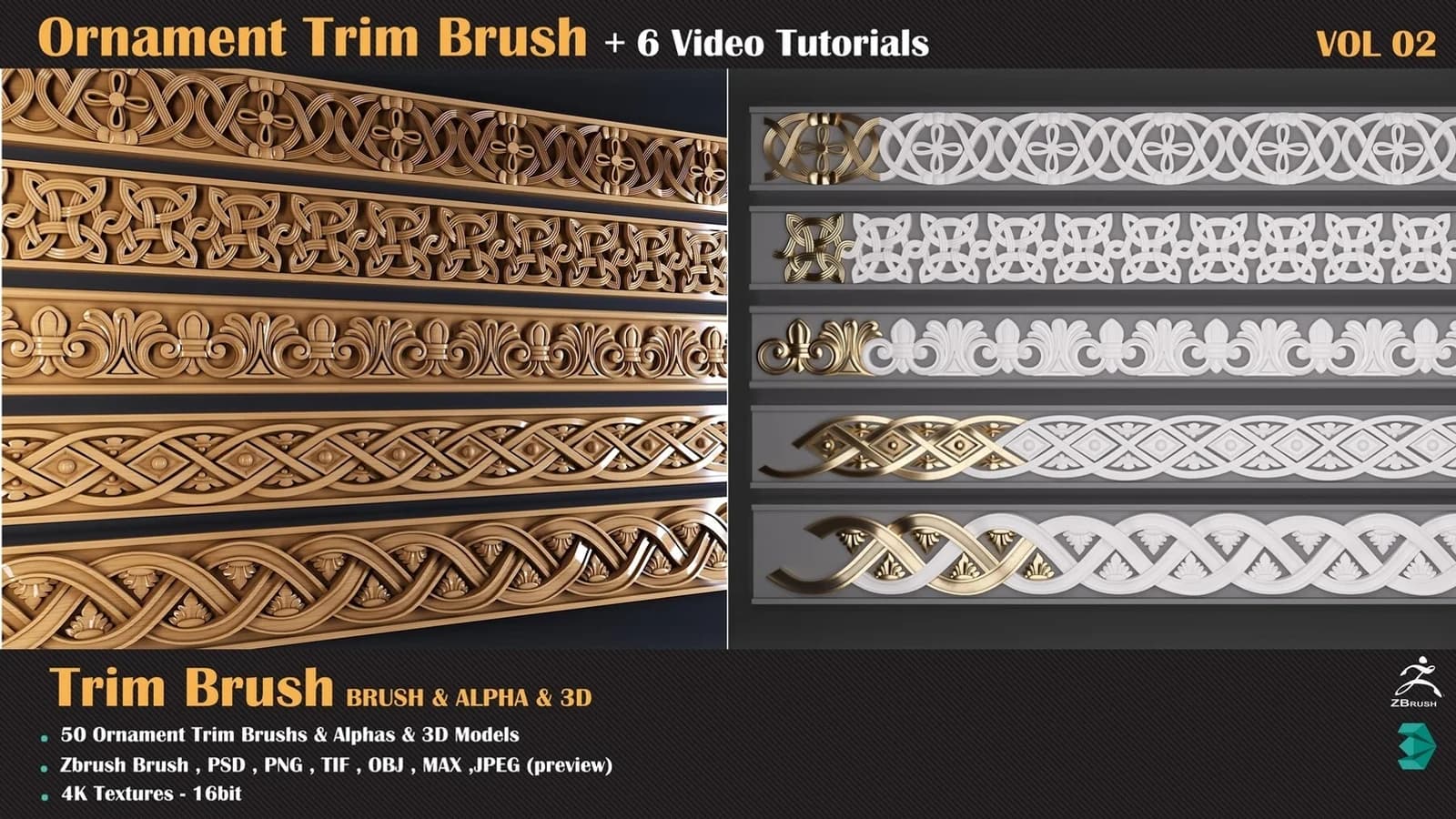 Ornament Trim Brush and 3D Models + 6 Video Tutorials — VOL 04 — preview 15