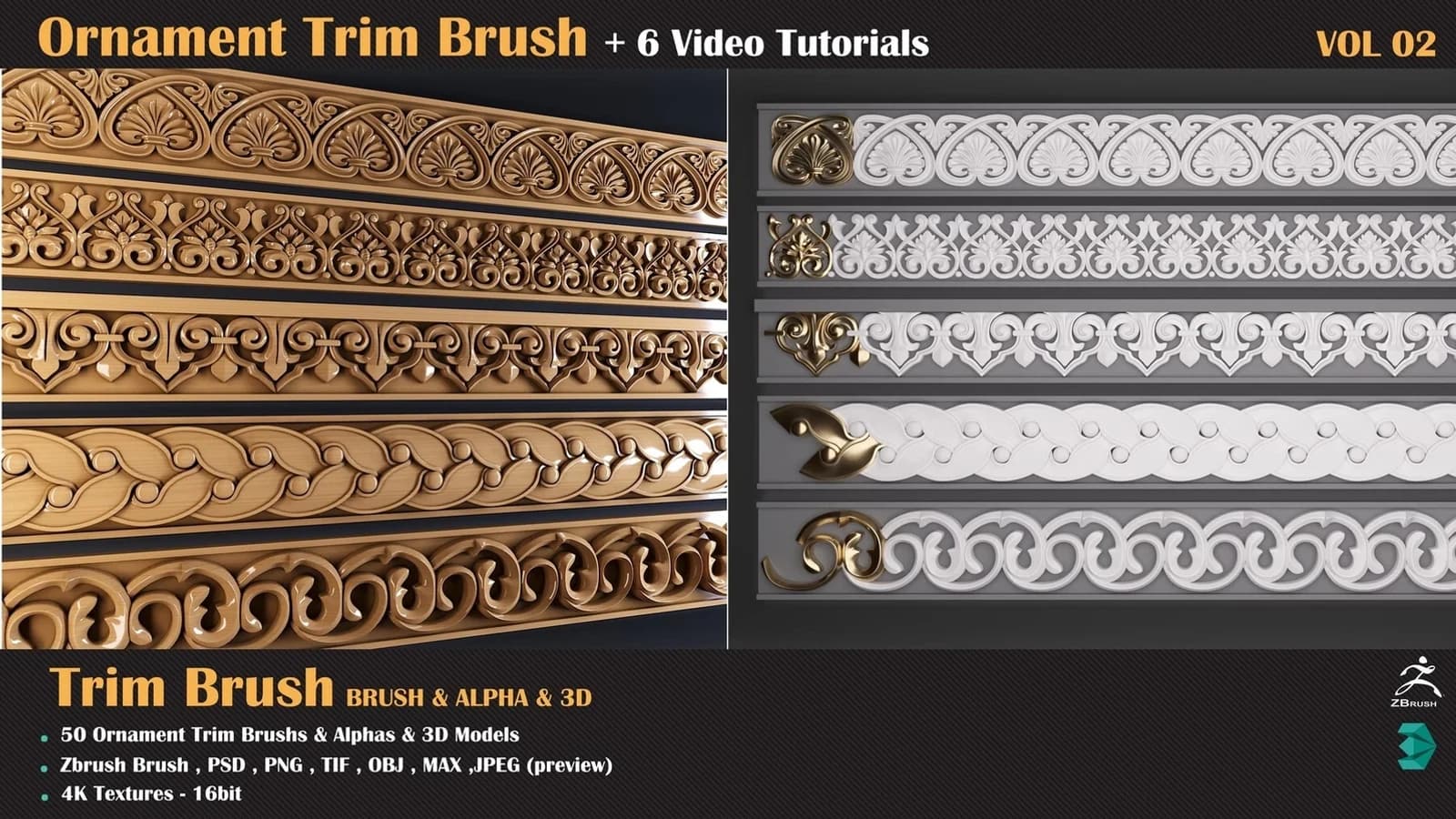 Ornament Trim Brush and 3D Models + 6 Video Tutorials — VOL 04 — preview 17