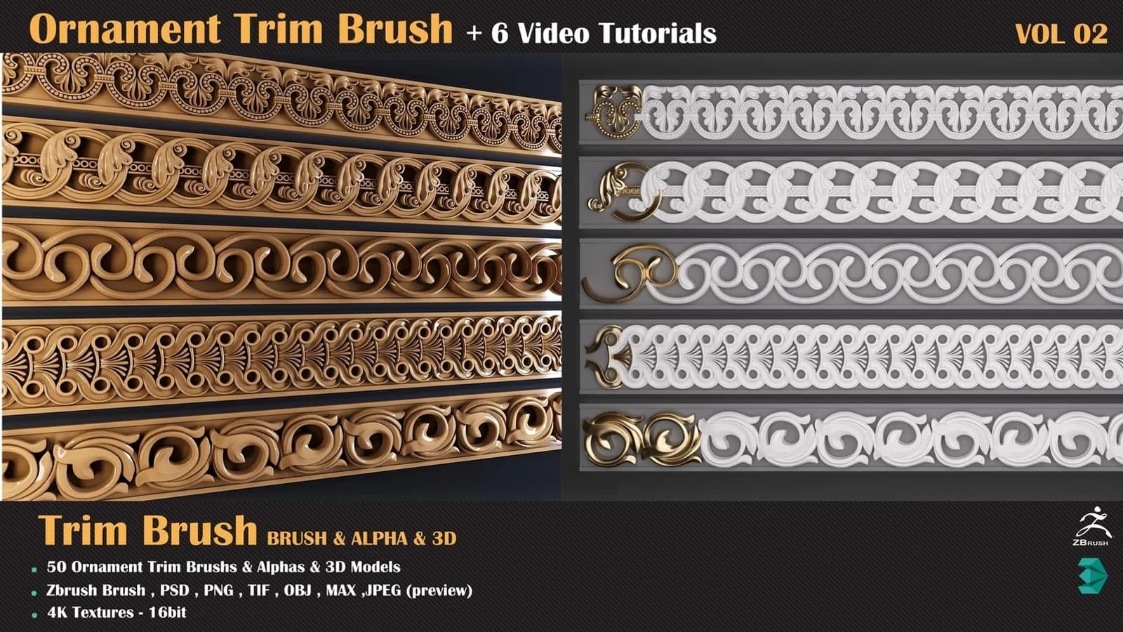 Ornament Trim Brush and 3D Models + 6 Video Tutorials — VOL 04 — preview 18