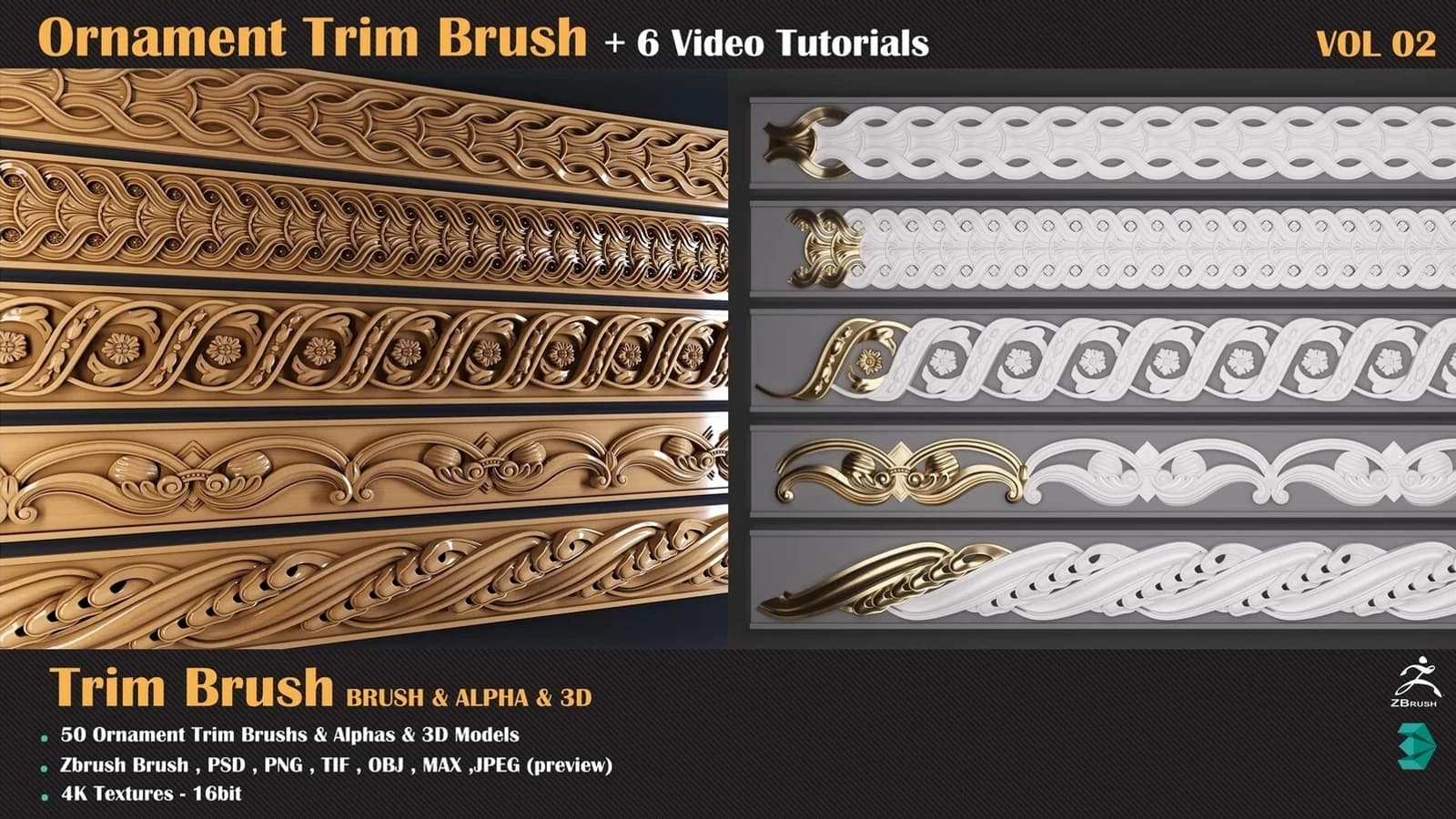 Ornament Trim Brush and 3D Models + 6 Video Tutorials — VOL 04 — preview 19