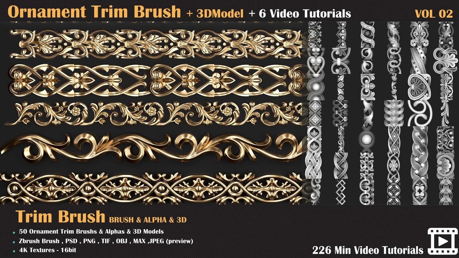 Ornament Trim Brush and 3D Models + 6 Video Tutorials — VOL 04 — preview 21
