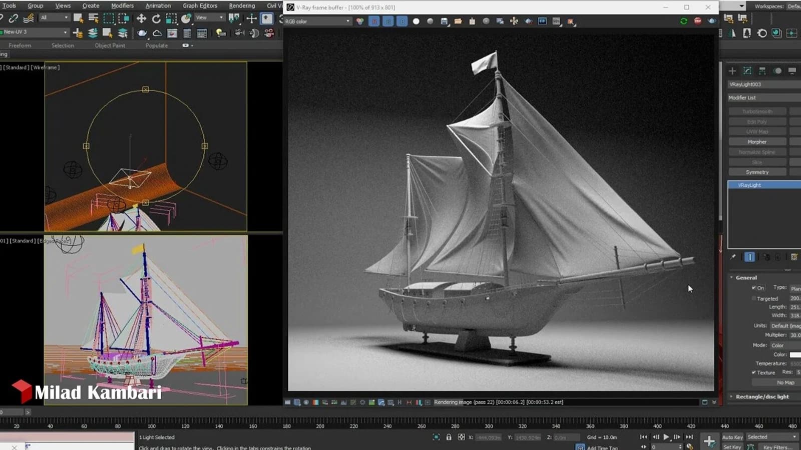Sailing Boat Tutorial ( Modeling, Texturing, Lighting) — preview 9