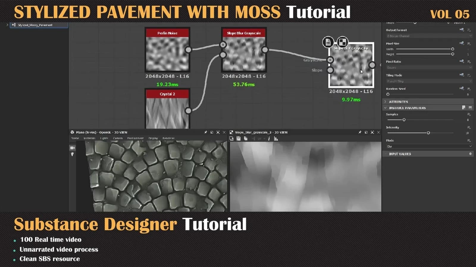 Stylized Pavement with Moss Tutorial — VOL 05 — preview 5