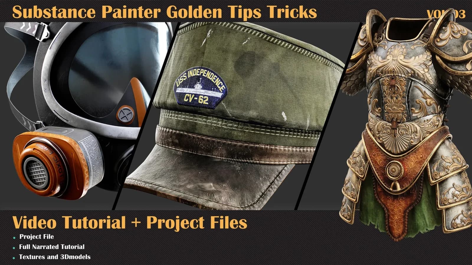 Substance Painter Golden Tips Tricks Tutorial+Project File — VOL 03