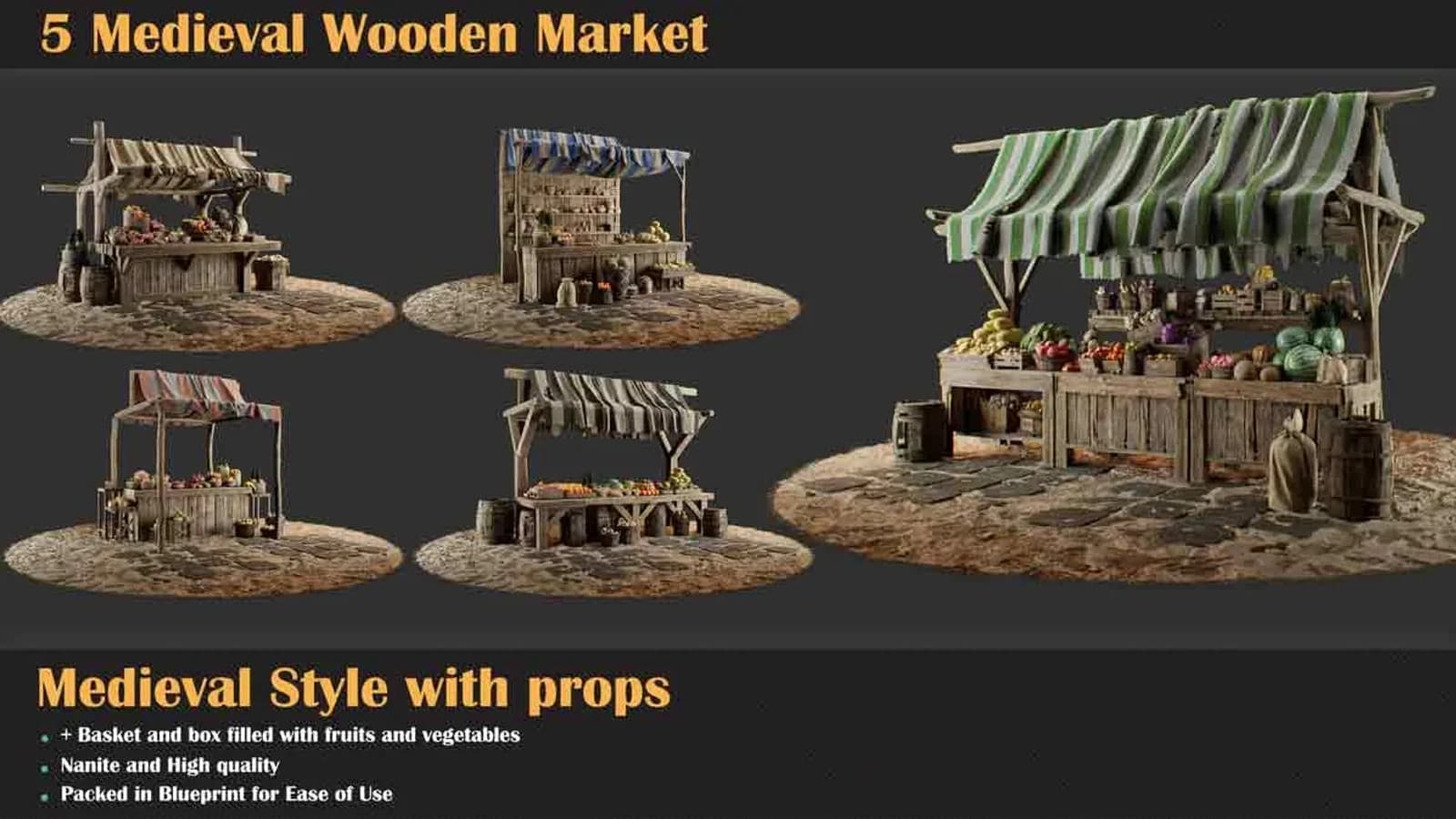 5 Medieval Wooden Market