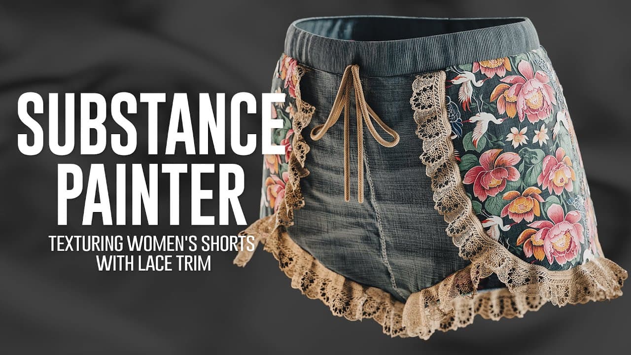 Texturing Women's Shorts with Lace Trim in Substance Painter