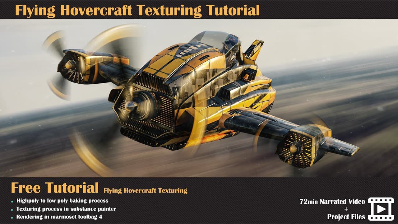 Free Tutorial Flying Hovercraft Texturing