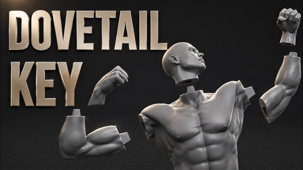 Dovetail Key — Cut & Join Any Mesh for 3D Printing | Blender Add-on