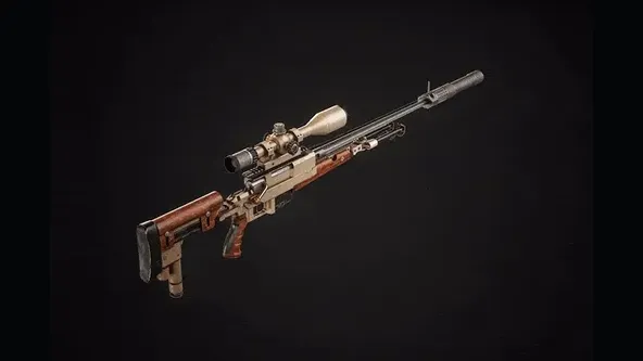 Sniper rifle turntable, textured in Substance Painter
